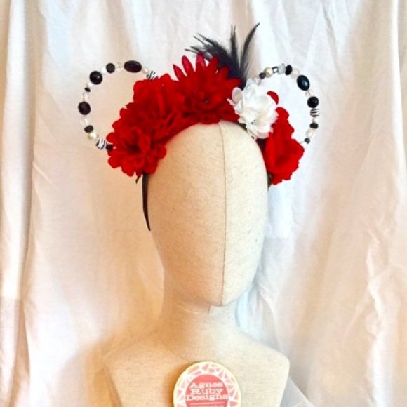 Cruella Fancy Fascinator Disney Villains Beaded … - Picture 2 of 7